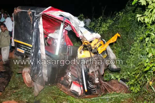 ബസ്സിലിടിച്ച ഓട്ടോ 20 അടി താഴ്ചയിലേക്കു മറിഞ്ഞു, 2 പേര് മരിച്ചു, നിരവധി പേര്ക്കു ഗുരുതരം