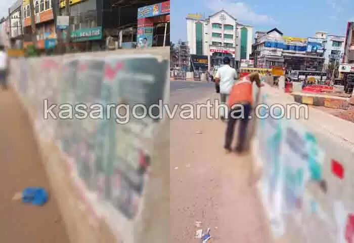Complaint | ദേശീയപാത നിര്മാണ സ്ഥലത്തെ താത്കാലിക സംരക്ഷണ ഭിത്തിയില് പോസ്റ്ററുകള് പതിക്കുന്നത് കാരണം സിഗ്നലുകള് കാണുന്നില്ല; അപകടത്തിന് കാരണമാകുന്നുവെന്ന് ഡ്രൈവര്മാര്