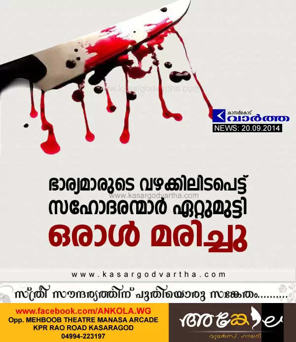 ഭാര്യമാരുടെ വഴക്കിലിടപെട്ട് സഹോദരന്മാര് ഏറ്റുമുട്ടി; ഒരാള് മരിച്ചു