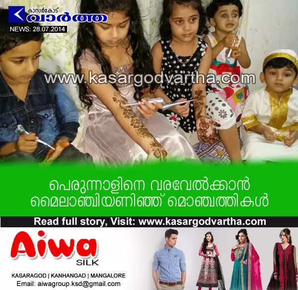 പെരുന്നാളിനെ വരവേല്ക്കാന് മൈലാഞ്ചിയണിഞ്ഞ് മൊഞ്ചത്തികള്