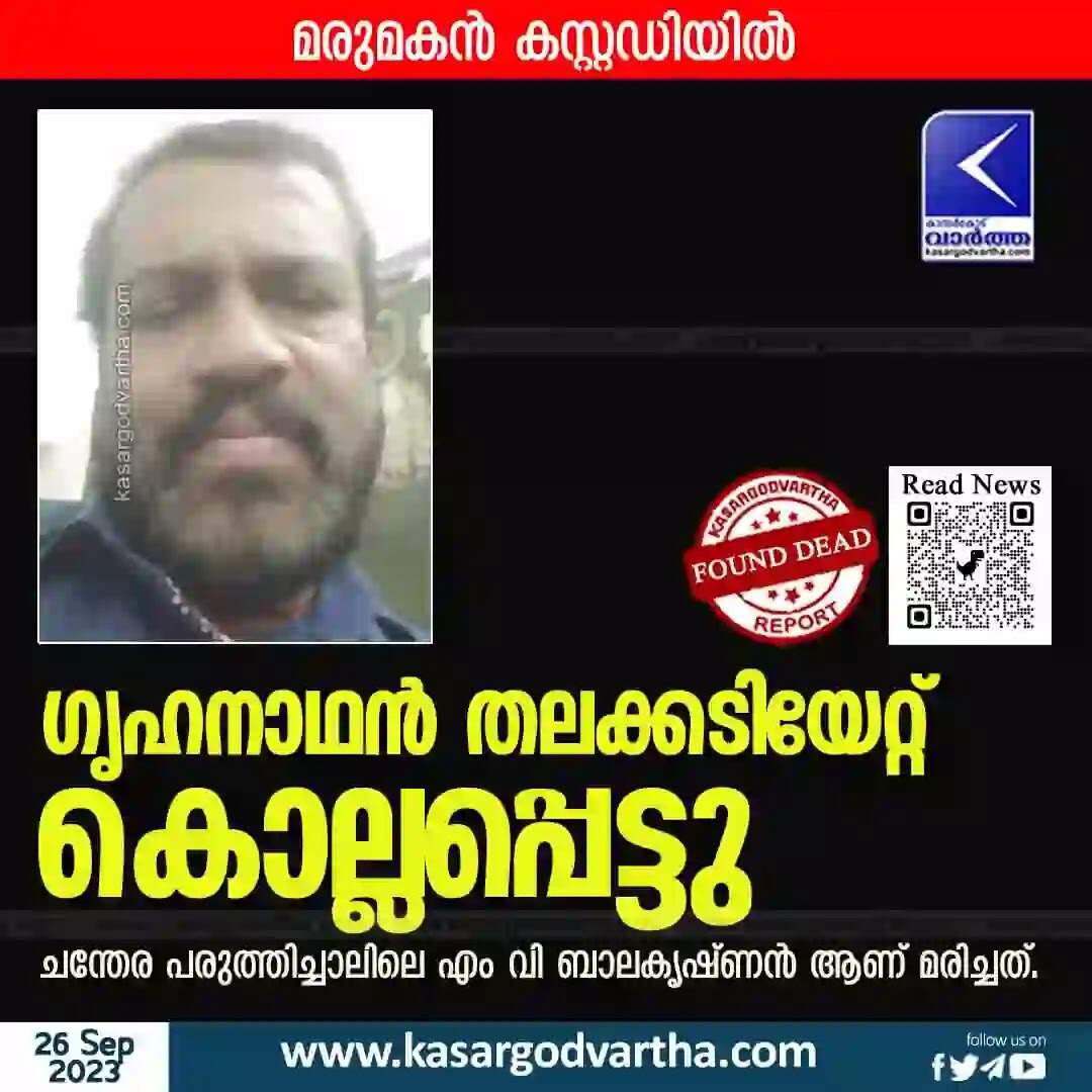 Died | 'ഗൃഹനാഥൻ തലക്കടിയേറ്റ് മരിച്ചു'; മരുമകൻ കസ്റ്റഡിയിൽ