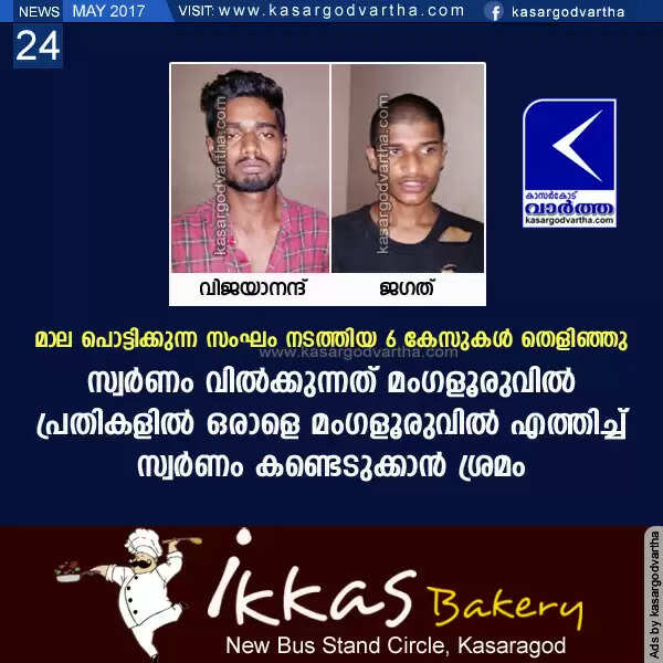 മാല പൊട്ടിക്കുന്ന സംഘം നടത്തിയ 6 കേസുകള് തെളിഞ്ഞു; രണ്ട് പേര് അറസ്റ്റില്