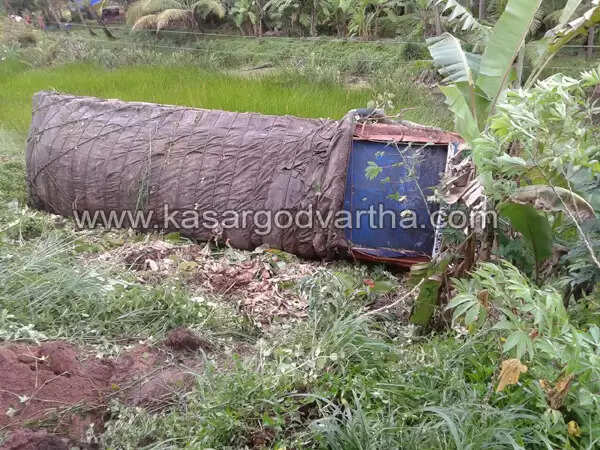 മയ്യിച്ചയില് വീണ്ടും അപകടം: ലോറി നിയന്ത്രണംവിട്ട് വെള്ളക്കെട്ടിലേക്ക് മറിഞ്ഞു