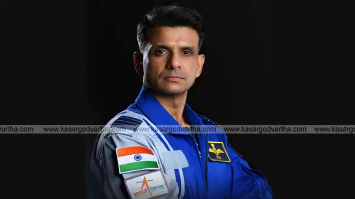 Portrait of Group Captain Shubhanshu Shukla in his Indian Air Force uniform, symbolizing India's upcoming human spaceflight mission.