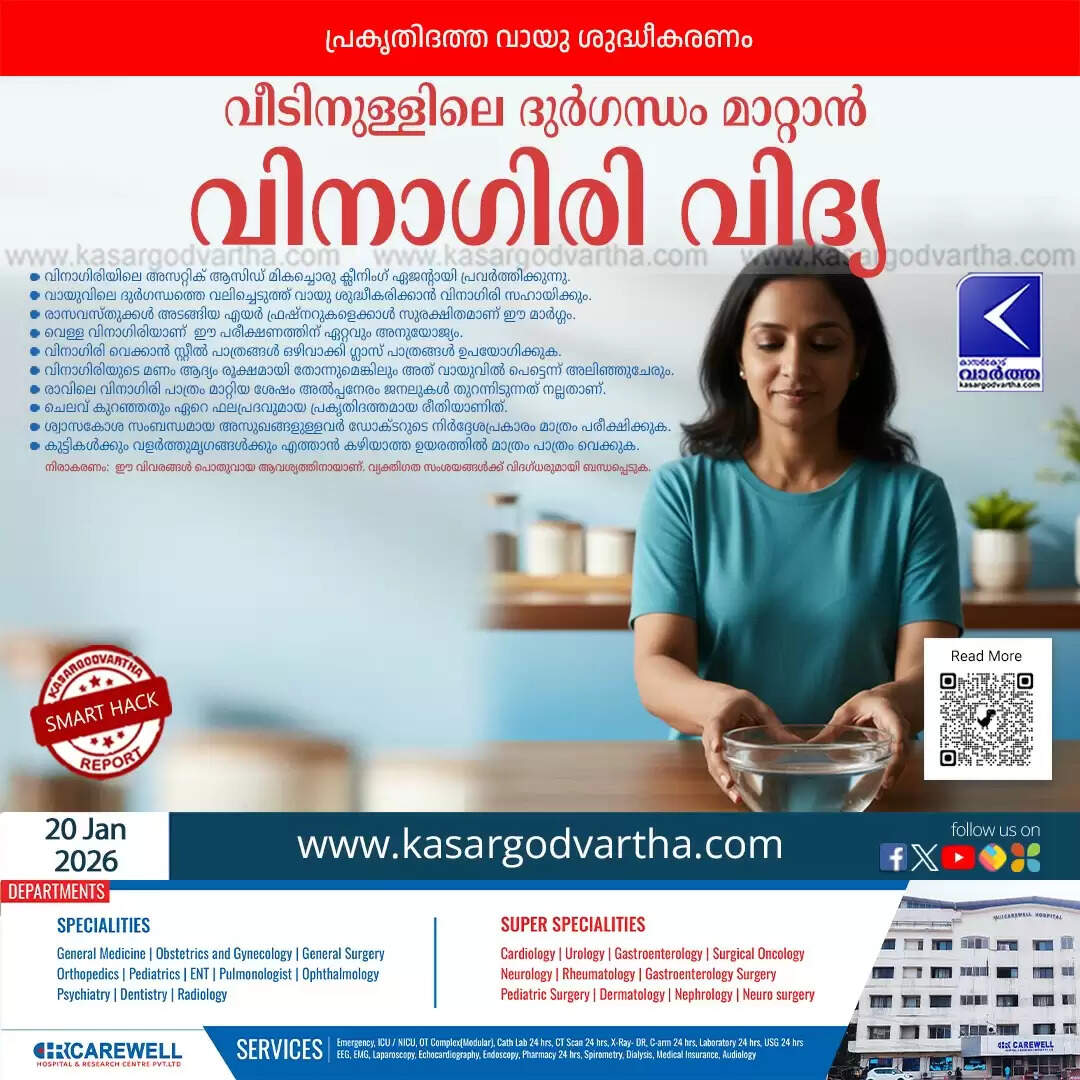 how to use vinegar to remove bad smell from home malayalam