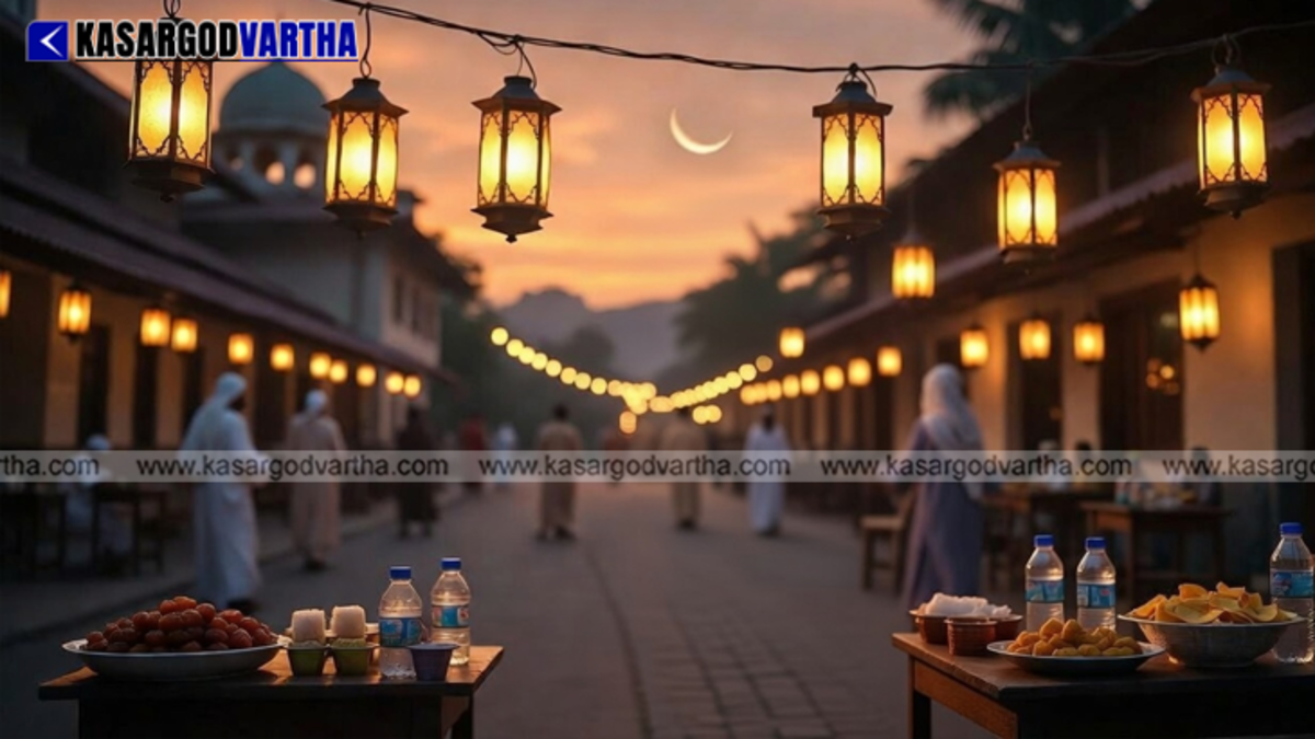  Believers offering prayers in a mosque during the first night of Ramadan.