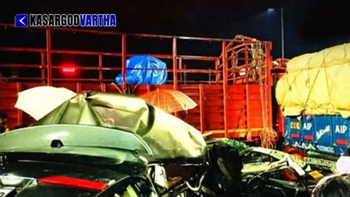 Three died, including a couple, as car crashes into parked lorry in Malappuram Kohinoor during heavy rain.