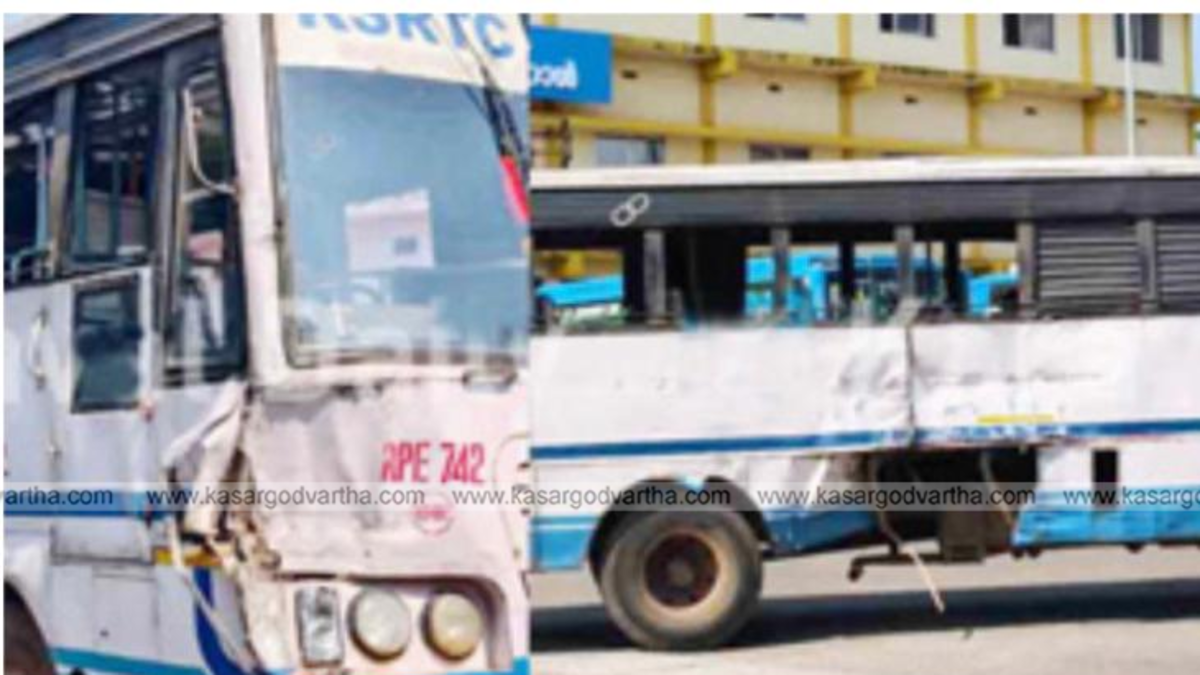 Two KSRTC buses collided at Alamipally Bus Stand