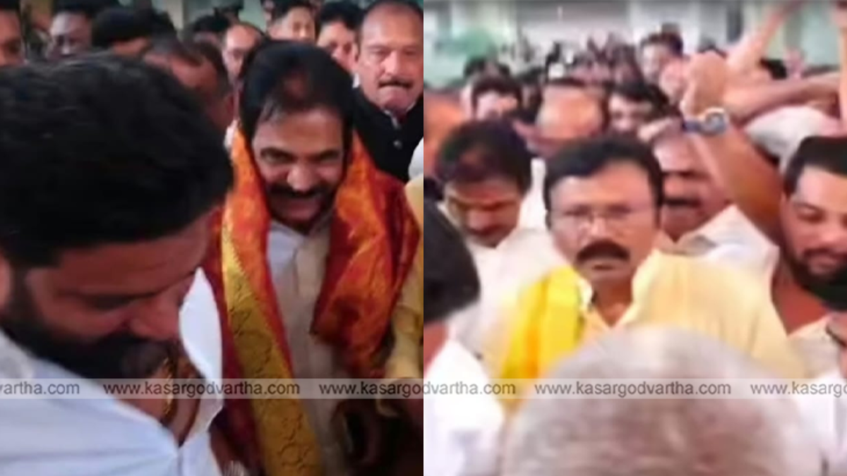  KC Venugopal and Mithun Rai at the airport.