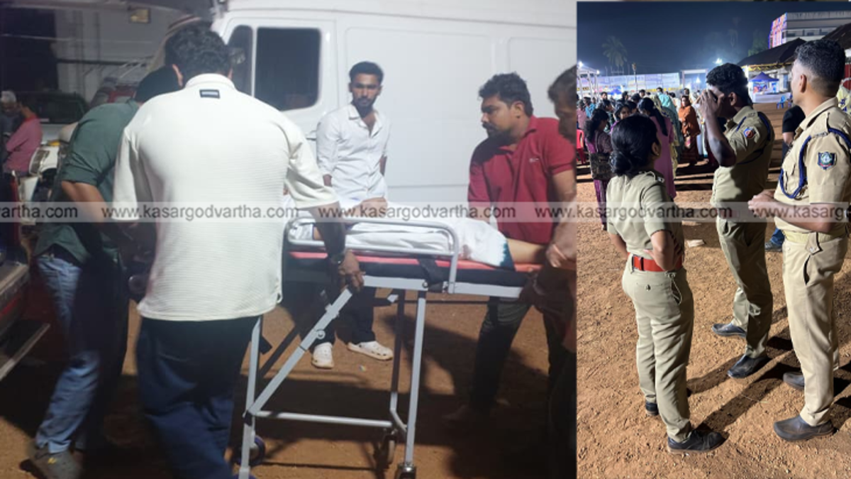 Fire force personnel and ambulance at school arts festival ground