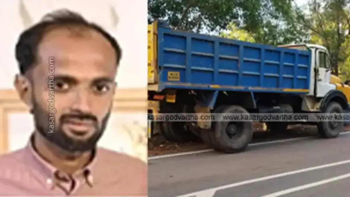  A parked truck at the crime scene where driver Muhammad Hashif was found dead.