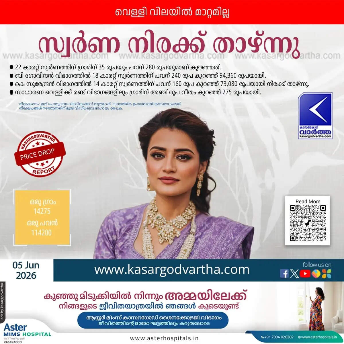 Kerala Gold Price June 05