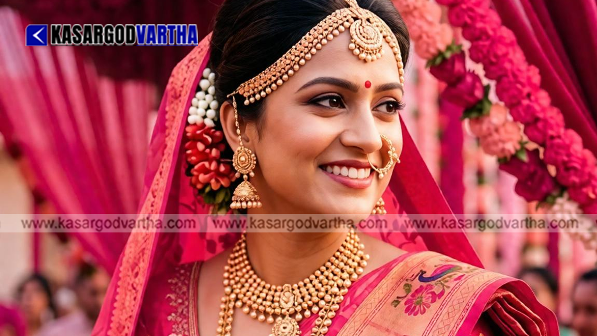 Gold ornaments and market gold price display.