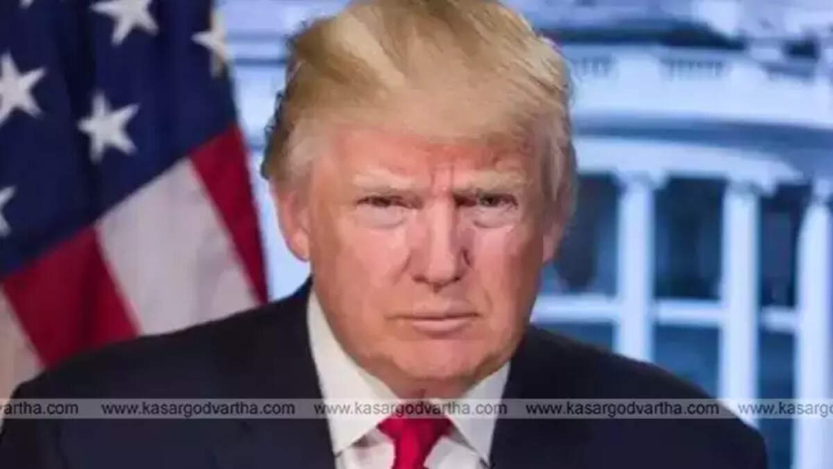 Donald Trump speaking at a press conference regarding Middle East policy.