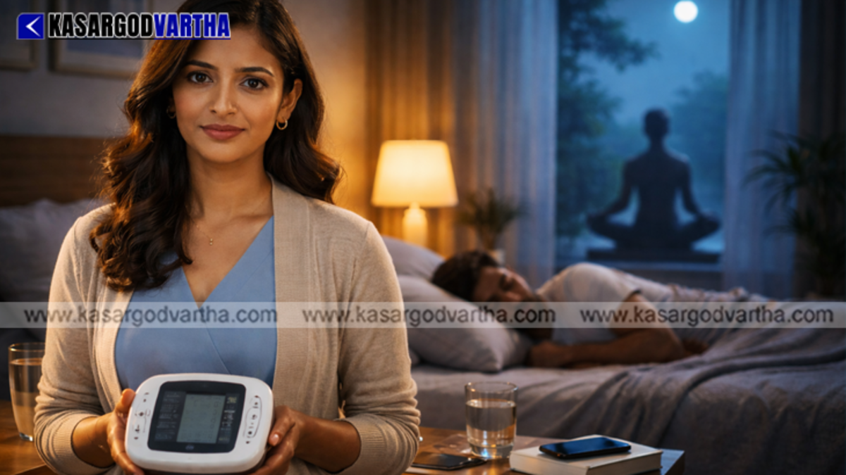 A picture explaining ways to control blood pressure at night and proper sleep.
