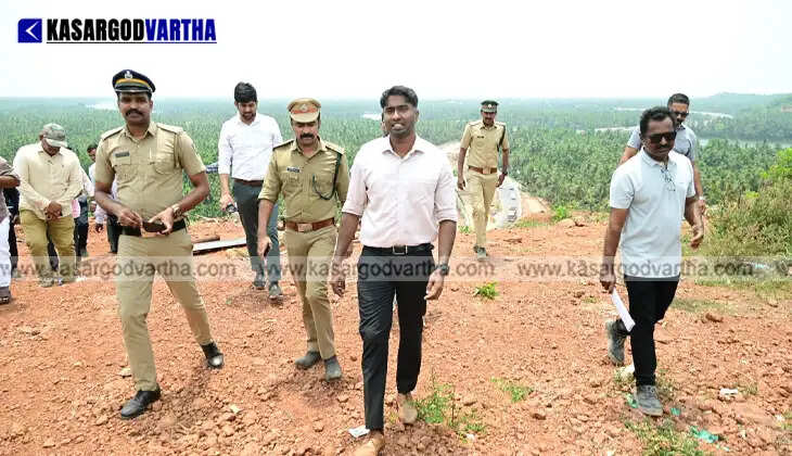 District Collector Arjun Pandian is assessing the national highway construction work in Cheruvathur Veeramalakunnu.
