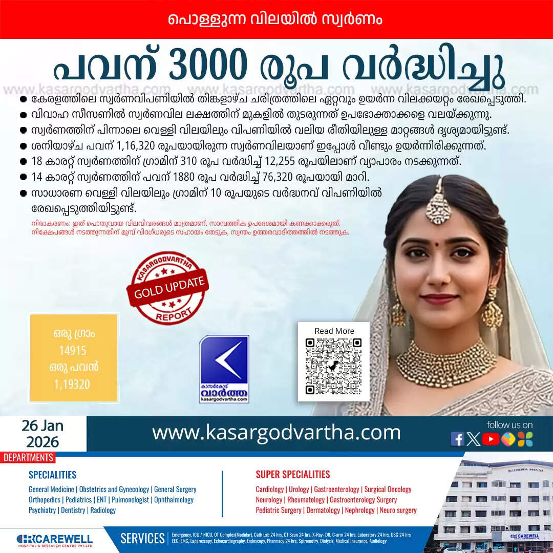 gold price hike kerala sovereign crosses 1 lakh 19 thousand