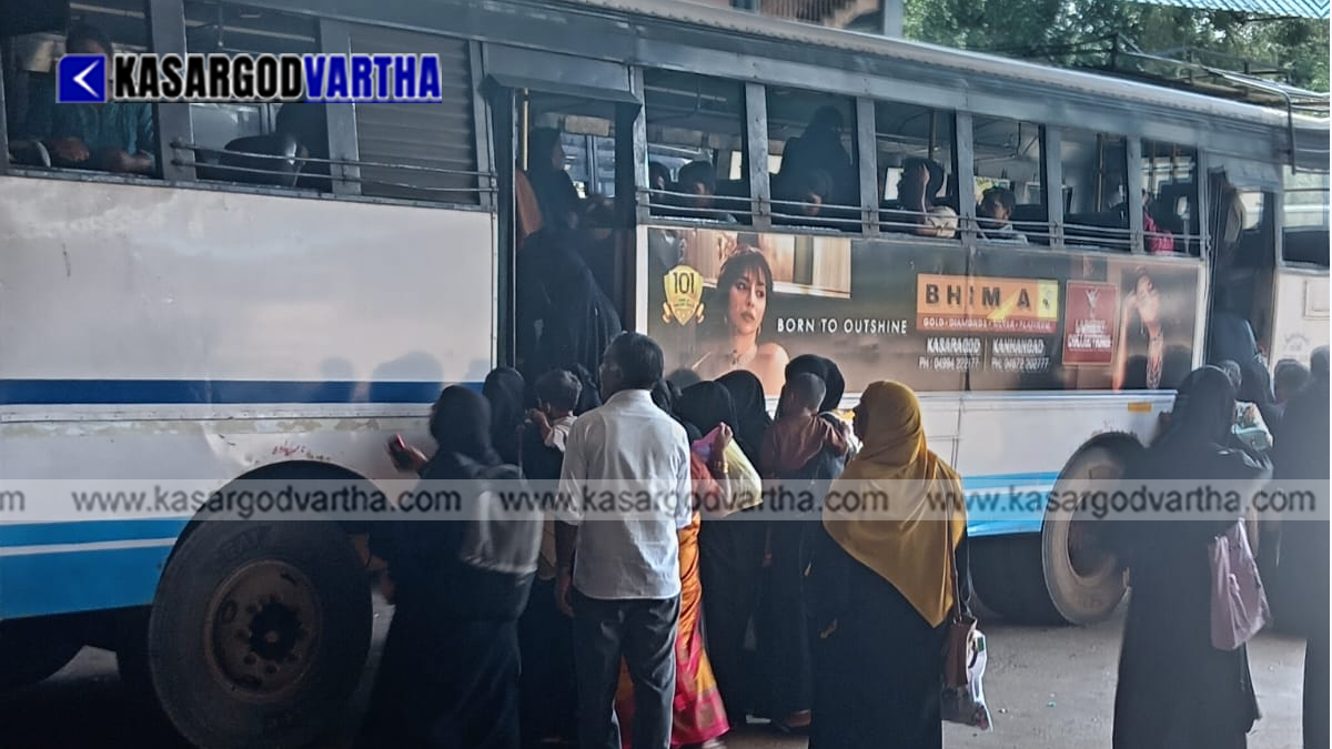  KSRTC buses parked at Kasaragod depot