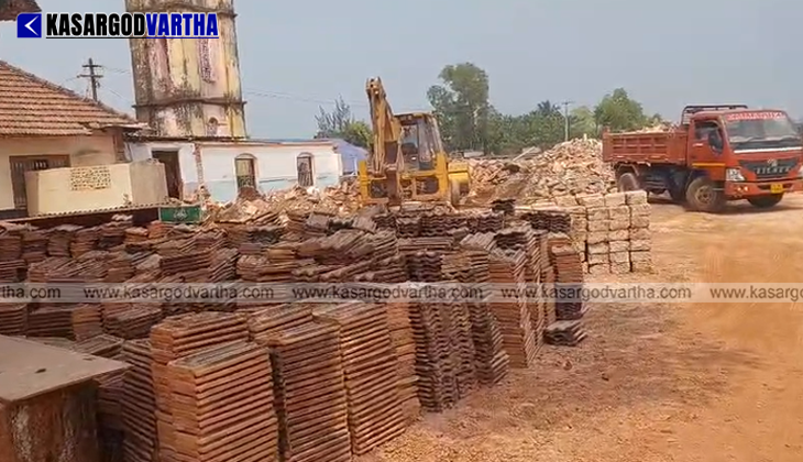 The remains of the historic Christ the King Church in Kayyar after demolition.