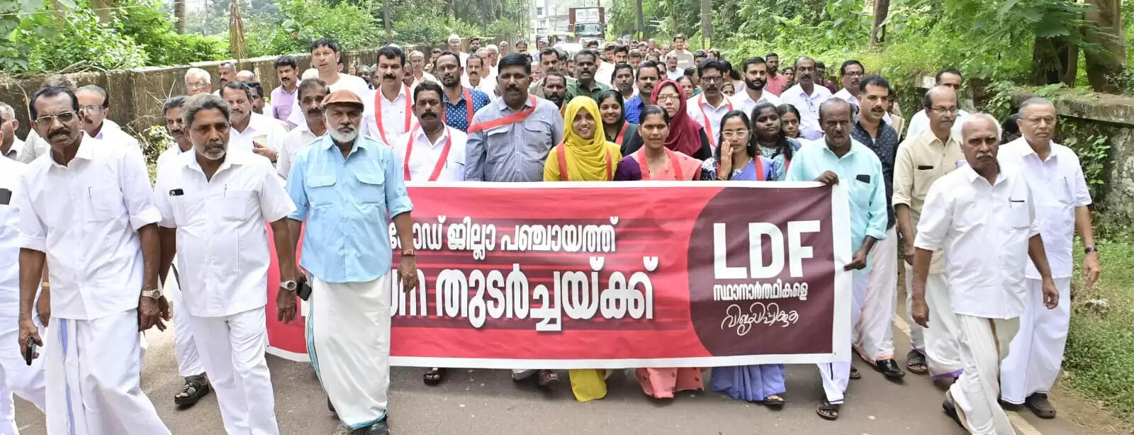 Candidates submitting nomination papers to the District Collector.