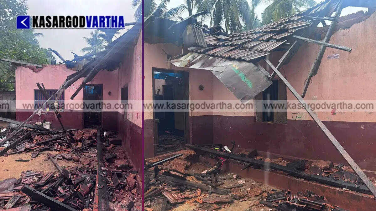  Damaged house after collapse due to rain