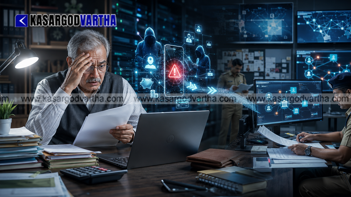 Conceptual image of online investment scam warning
