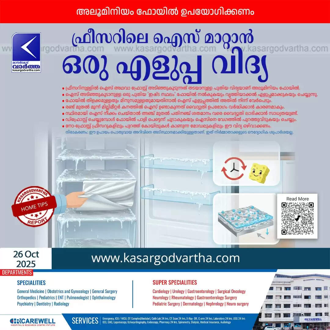 aluminium foil freezer ice removal electricity save