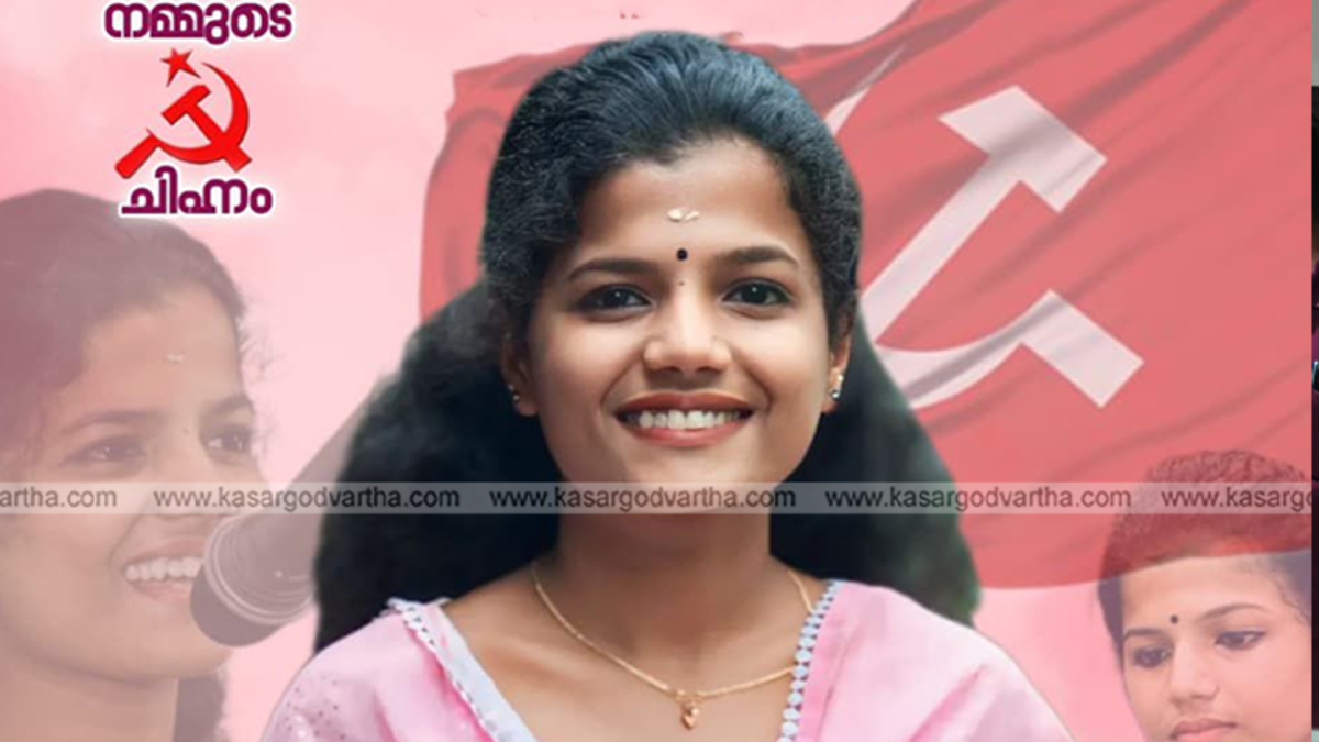 A Sharanya campaigning for local elections in Kasaragod.