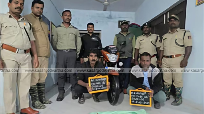 Motorcycle with Press sticker and sandalwood logs seized