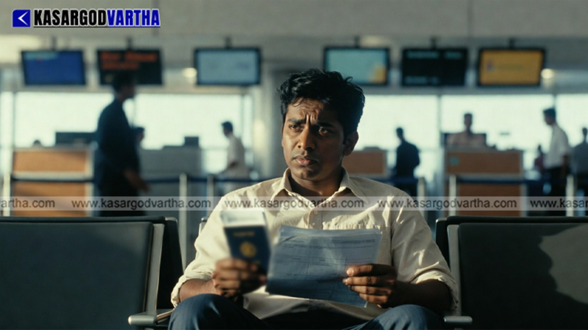 Immigration clearance being denied at an airport counter.
