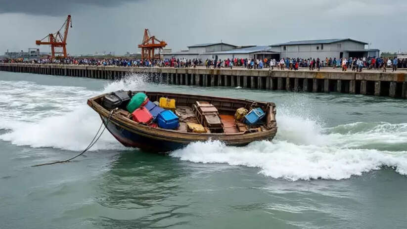 Image Representing Overloaded Wooden Boat Capsizes 