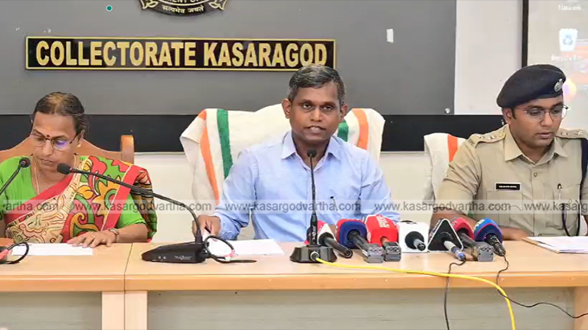 Kasaragod District Collector and SP addressing the press about election preparations.