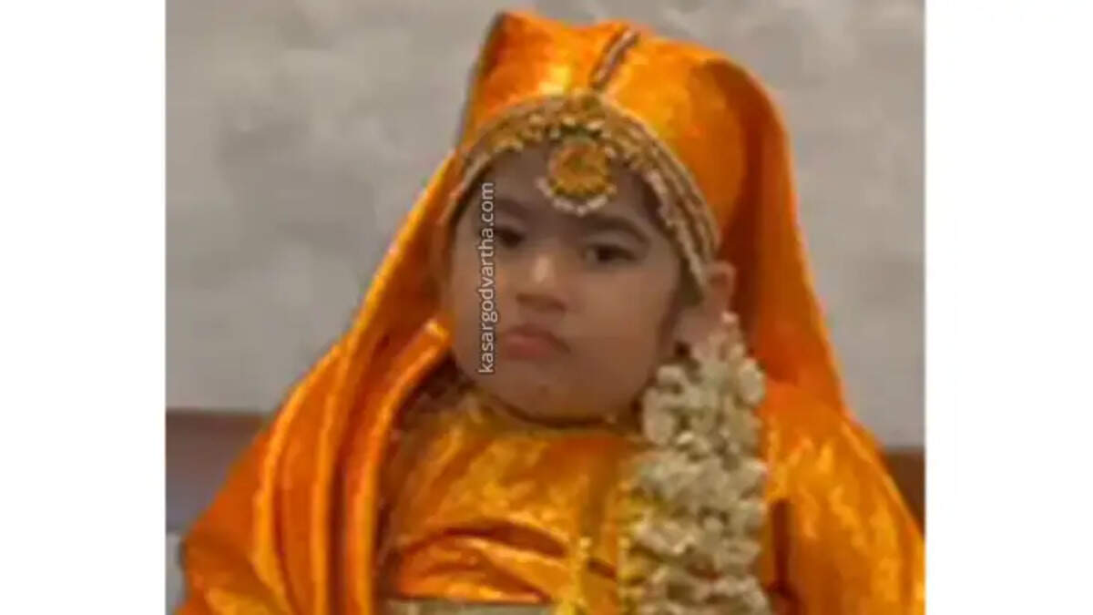 Photo of Fathimath Sahra, a four-year-old girl who passed away after collapsing at an Anganwadi in Kasargod.