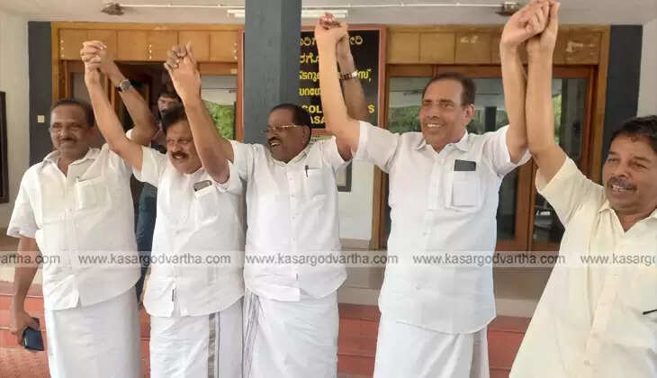 UDF winning candidates celebrating in Kasaragod