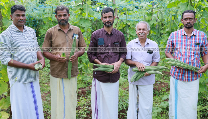 P Radhakrishnan and P Manjunathan with their vegetable harvest.
