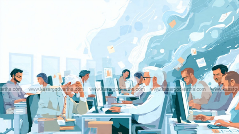 People working at a special help desk for UMEED portal Waqf registration.