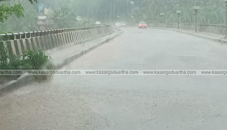 Damaged section of Kasaragod Kanhangad KSTP road with potholes