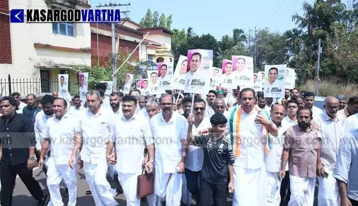 UDF Candidate Kallatra Mahin Haji Files Nomination for Kasaragod Assembly Constituency Amid Massive Rally