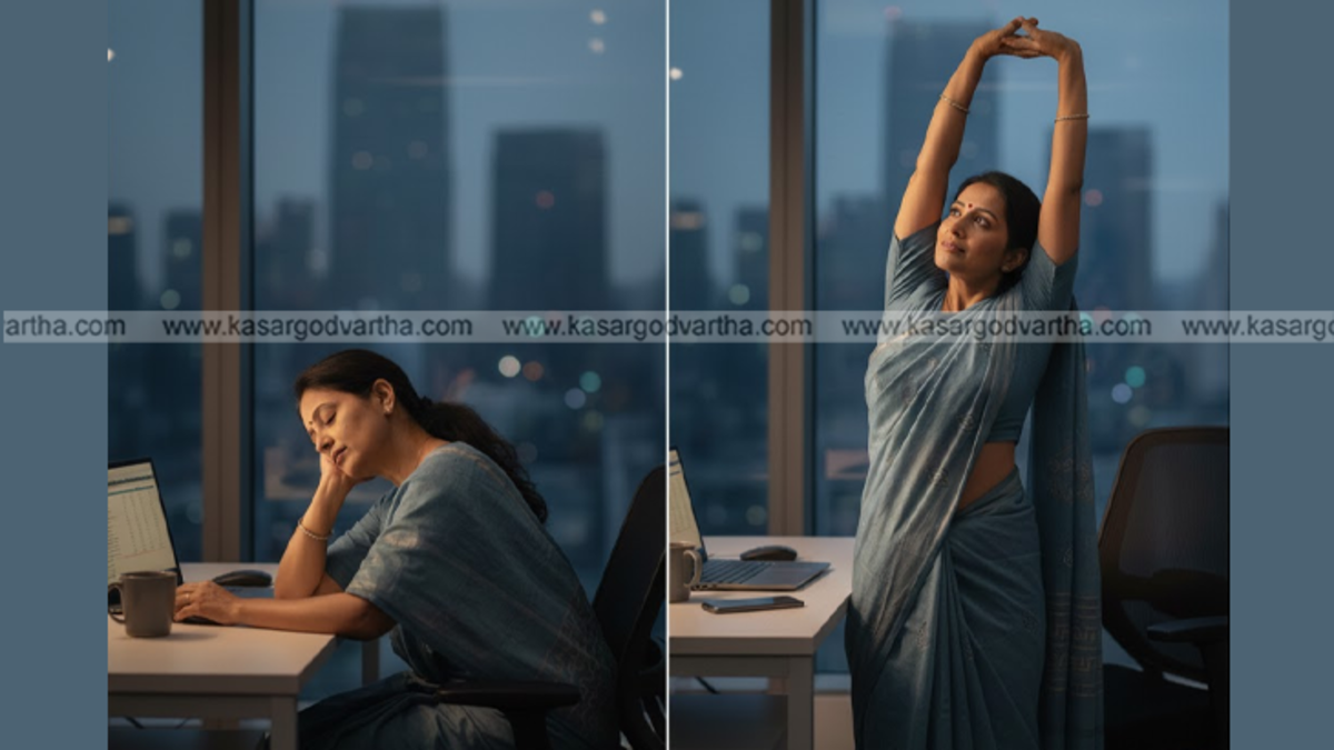 Man sitting at desk with back pain illustration
