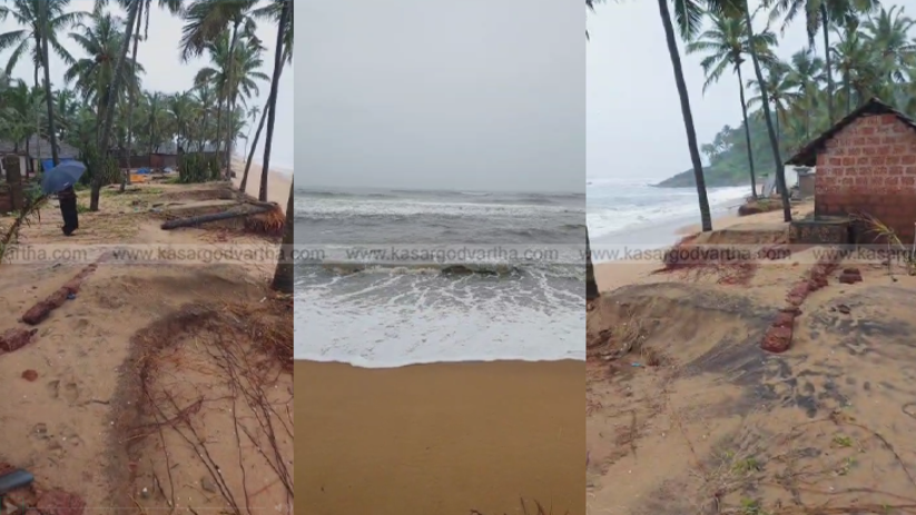 House damaged by severe coastal erosion in Chemberika.