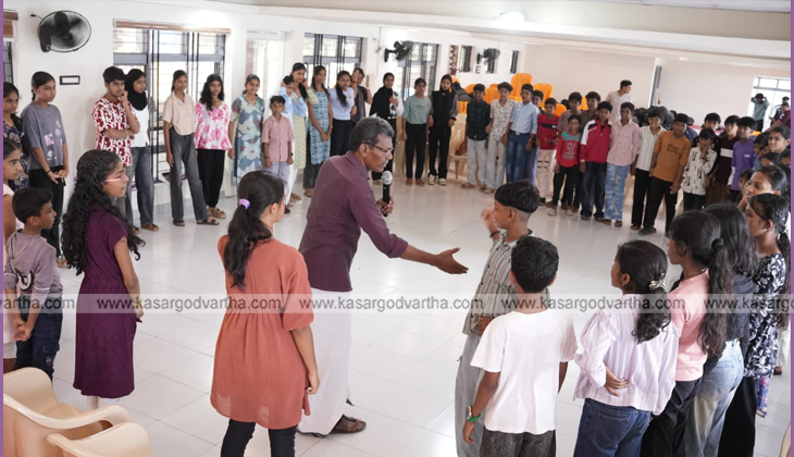 Environmental activist Anandhan Peekkadam speaking to students.
