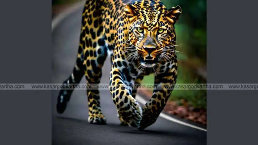 Tiger sighting on road in Maruthom