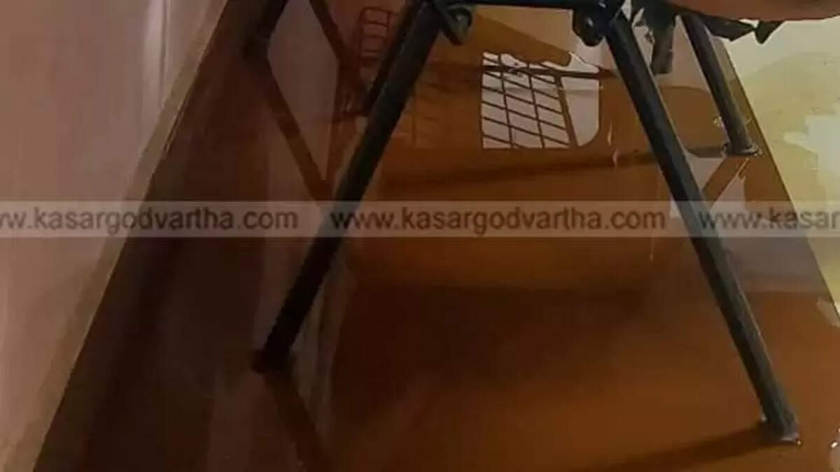 Waterlogging and leakage inside Kasaragod Collectorate building.