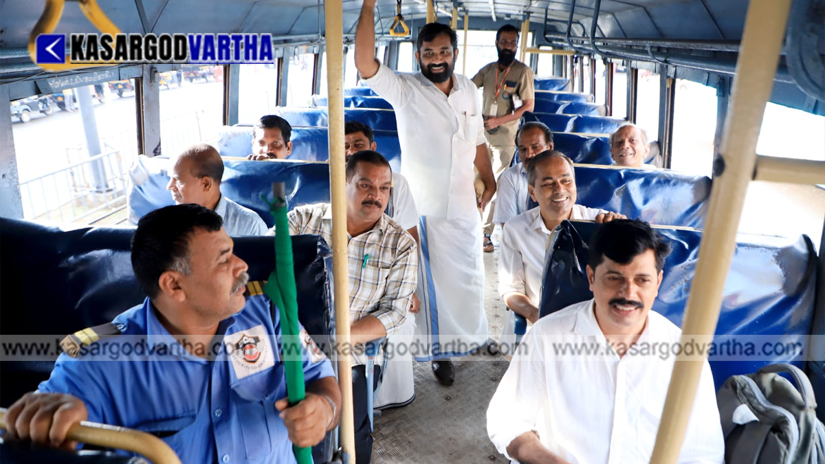 Representational image reflecting a bus flag-off ceremony by officials in Kerala