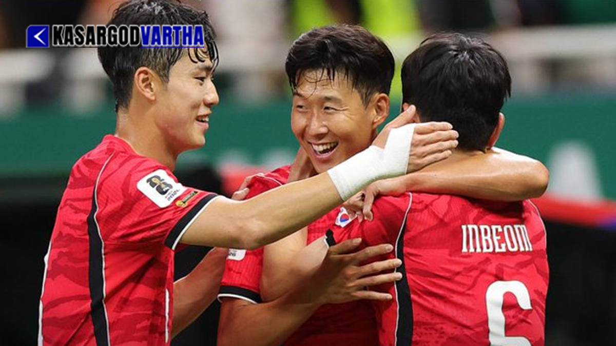 South Korean substitute O Hyeon-gyu celebrating his winning goal.