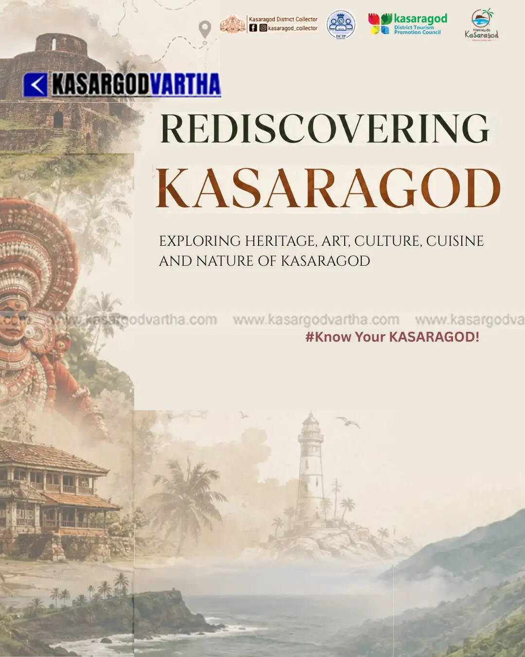 Image reflecting Kasaragod district collector introducing Kasaragod Saree for the new tourism campaign