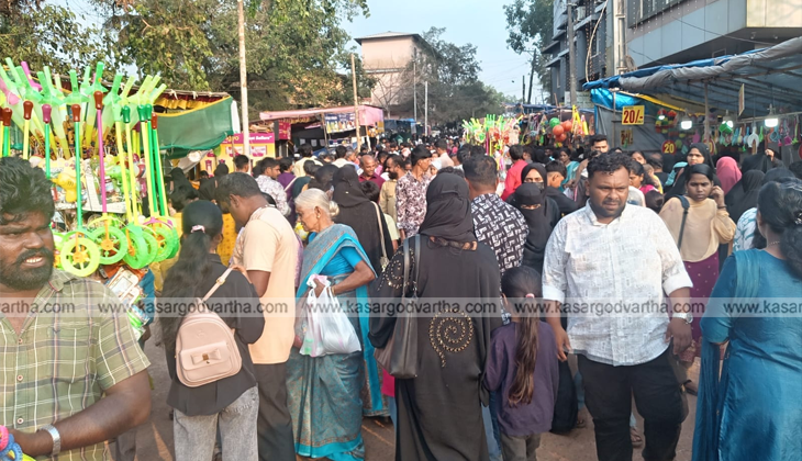 Illuminated Kumbla Kanipura Sri Gopalakrishna Temple during the festival.