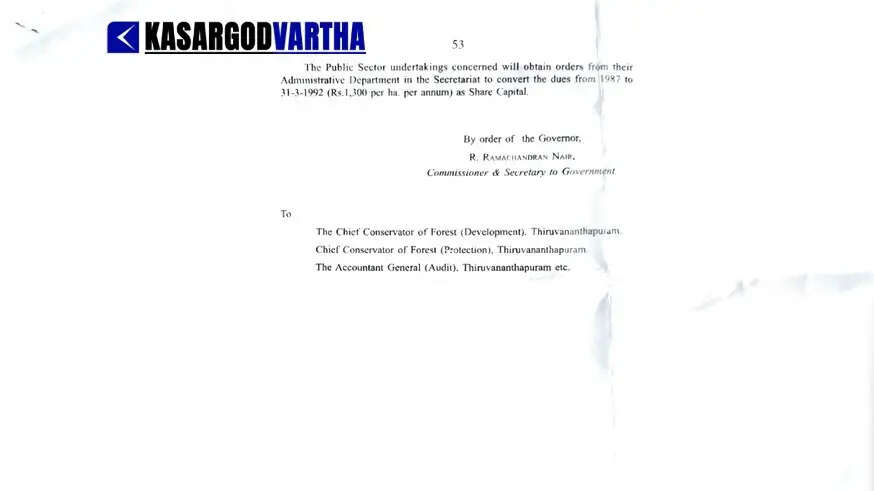 Massive Lease Violations in Kasaragod Forest Division: 773 Hectares Without Agreement, Plantation Corporation Owes Rs 21 Crore in Arrears