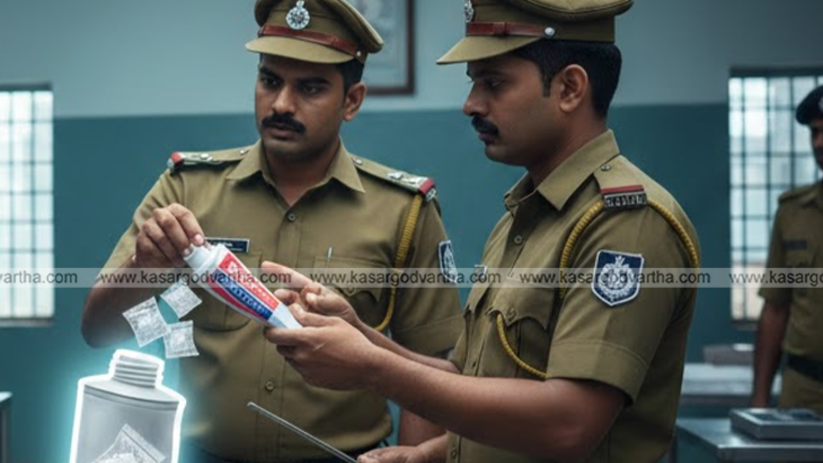 Seized MDMA packets and plastic straws hidden inside a toothpaste tube.