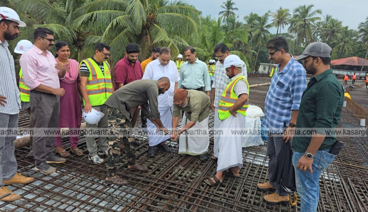 Kacherikadavu bridge slab concreting work in progress